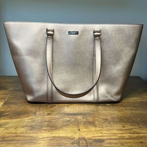 Kate Spade Handbag Large Pink Bag Purse Shoulder‎ Pocketbook Rose Gold FLAWS